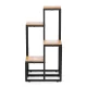 ModernHome 4-Tier Plant Stand Metal/MDF, Light Walnut