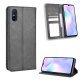 Xiaomi Redmi 9A PU Leather Retro Style Wallet Protective Cover Case, Black