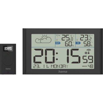 Hama Sylt Weather Station with Outdoor Sensor, Black