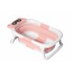 Foldable Baby Bathtub with Digital Thermometer and Infant Support Pillow, Pink