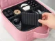 Makeup Case with LED Lighted Mirror, Travel Cosmetic Organizer for Women, Pink