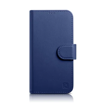 iCarer iPhone 14 Pro Max 2in1 Leather Wallet Case Anti-RFID, Blue