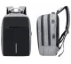 Waterproof anti-theft laptop backpack with USB A, grey-black