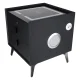Smart Bedside Table with Fingerprint Lock and Wireless Charging, Black