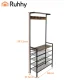 Ruhhy 27035 Hallway Coat Rack with Shoe Shelves, Black