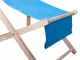 Folding Wooden Beach and Garden Deck Chair with Pillow, Blue