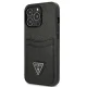 Apple iPhone 13 Pro 6.1\" Guess Saffiano Triangle Logo Cardslot Case Cover, Black