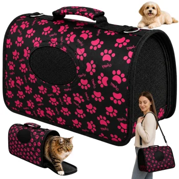 Pet Carrier Bag, Size L, 43x26x23 cm, Black