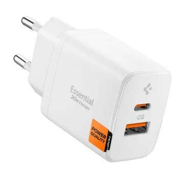 Spigen Essential EE202EU 20W GaN Wall Charger - White