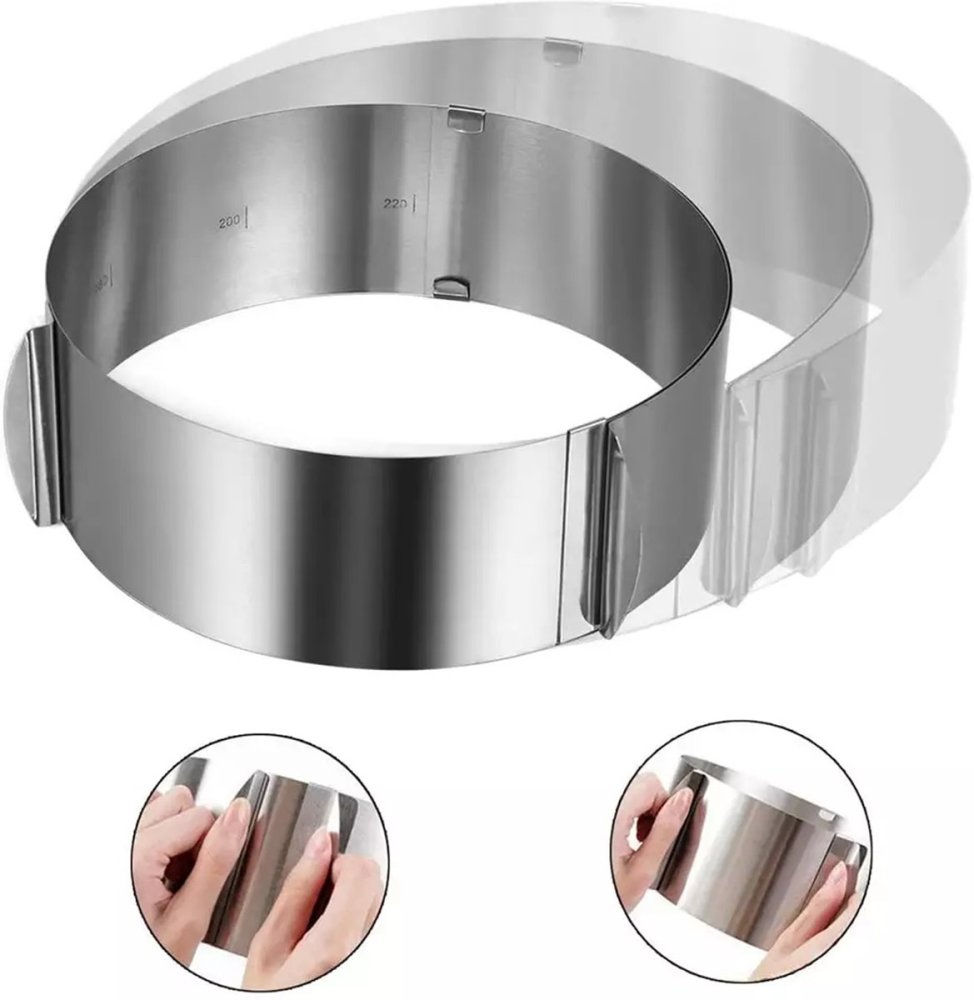 Round Stainless Steel Adjustable Cake Ring Baking Mold, 15 cm (0)