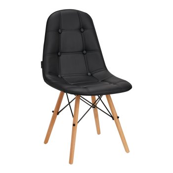Scandinavian Ergonomic Chair 4Rico QS-185 Eco-Leather, Black