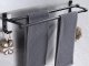 Double Wall-Mounted Bathroom Towel Rack, Black