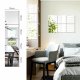 Square Mirror Wall Stickers 15x15 cm, 16 Pieces