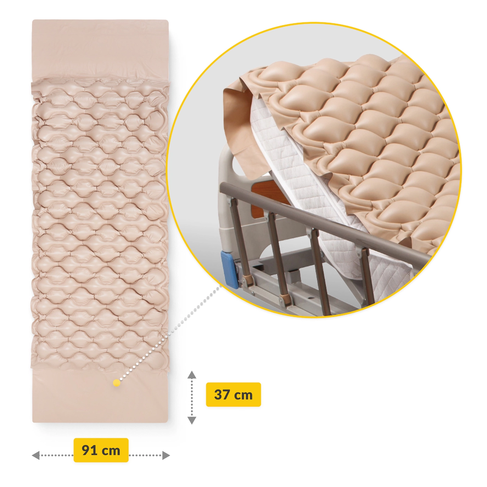 4FIZJO STD alternating pressure air mattress with pump, 200×90 cm (2)