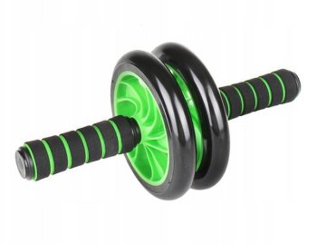 4Fizjo AB Wheeler Double Traning Roller Wheel, Black-Green