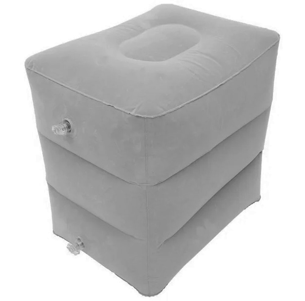 Inflatable Travel Footrest for Airplanes and Cars, Grey (0)
