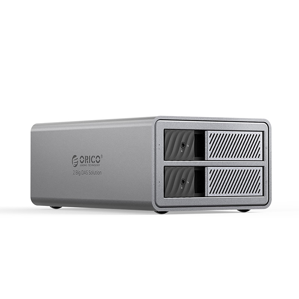 Disk array 2 RAID 2.5"/3.5" drives SATA HDD/SSD - gray