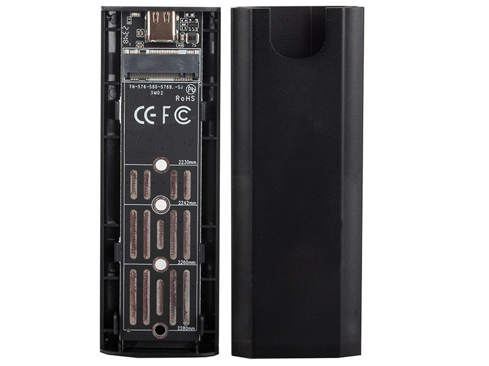 M.2 SATA NGFF SSD enclosure adapter USB 3.1 USB-C 2230–2280 mm black (0)