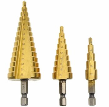 Tapered drills set. 4-32mm