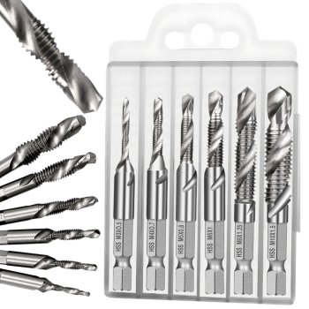 HSS Drill Tap Bit Set M3-M10 with Hex Shank 6 Piece