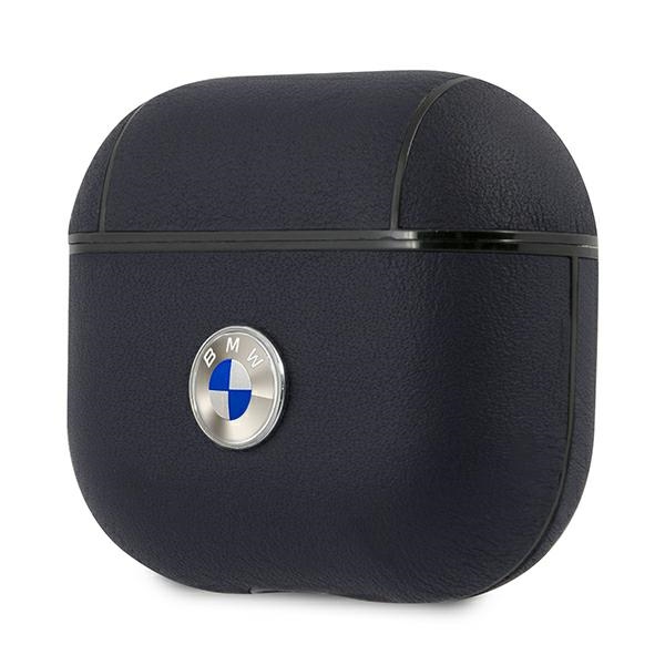 BMW BMA3SSLNA AirPods 3 cover navy Geniune Leather Silver Logo (1)
