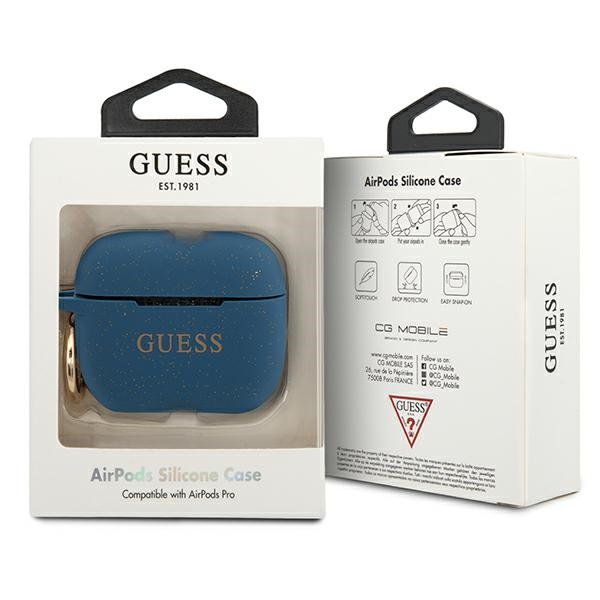 Guess AirPods Pro Case Silicone Glitter, Blue (1)