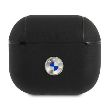 BMW BMA3SSLBK AirPods 3 cover black Geniune Leather Silver Logo