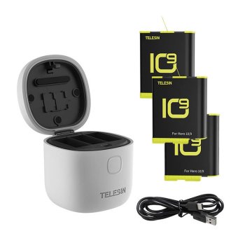 Telesin 3-slot Waterproof Charger Allin Box for GoPro Hero 9 / 10 + 3 Batteries