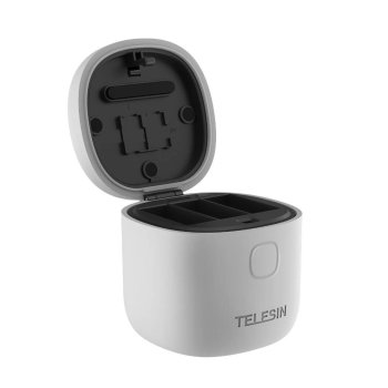 Telesin Allin Box 3-Slot Waterproof Charger for GoPro Hero 12 / 11 / 10 / 9, Grey