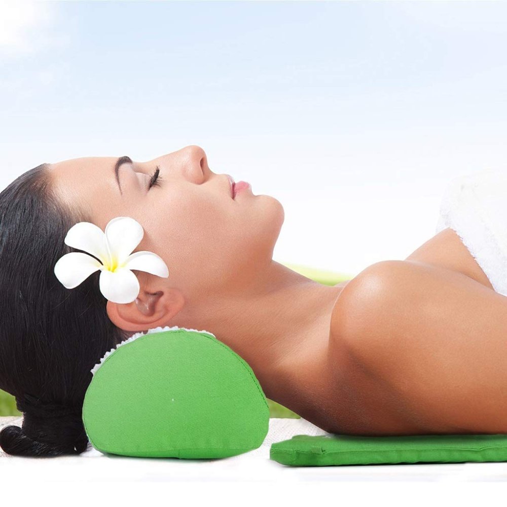 Acupressure Neck Pillow (40x15cm), Green (1)