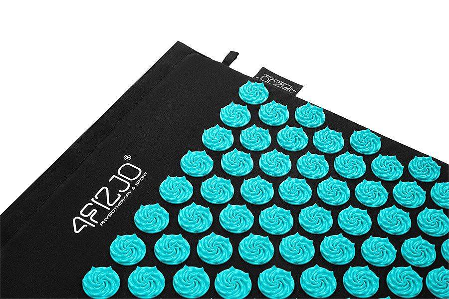 4Fizjo ERGO Acupressure Acupuncture Massage Mat Set with Pillow, 68x42 cm, Black/Blue (0)