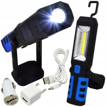 Workshop Garage COB LED Flashlight Lamp with Magnet and Hook, 3in1