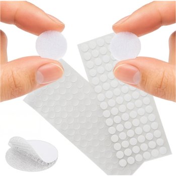 Self Adhesive Hook and Loop Dots Ruhhy 25884, 18mm, 500 Pcs, White