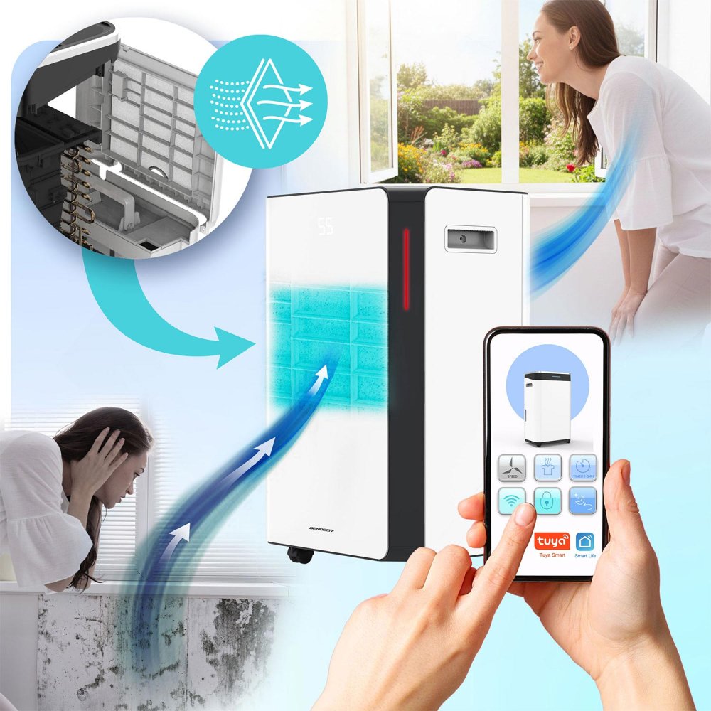 Berdsen BD-532 Compressor Dehumidifier 20L/24h with Wi-Fi and Humidistat, white (2)