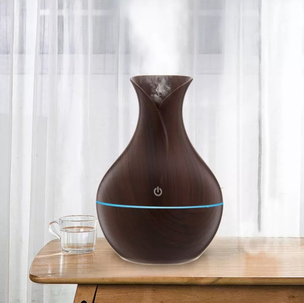 Ultrasonic Air Humidifier with LED Light, Brown (3)
