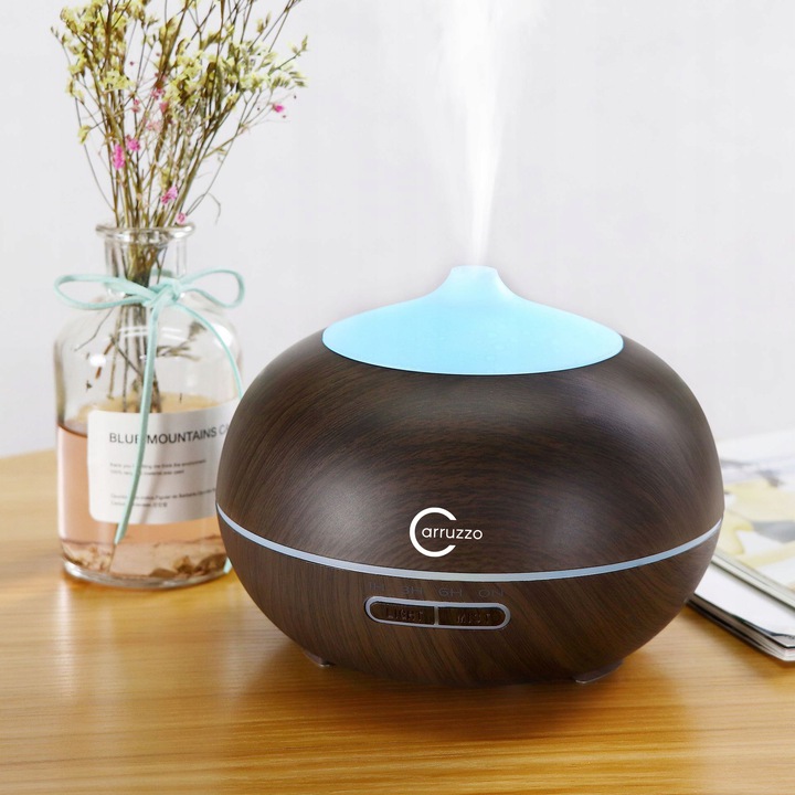 Carruzzo Electric Ultrasonic Air Humidifier Diffuser with Remote Control and Essential Oils for Aromatherapy, 500 ml (4)