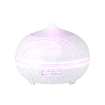 Electric Ultrasonic Air Humidifier / Diffuser / Aromatherapy - 400 ml, White Wood