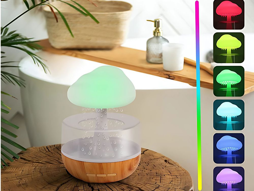 Wireless Rain Cloud Humidifier with RGB Night Light and Aroma Diffuser (2)
