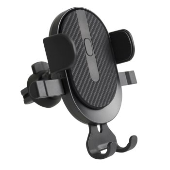Car phone holder for air vent, universal mount, black