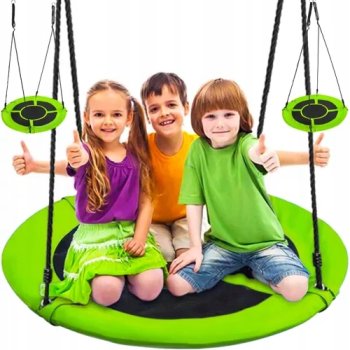 Kids Garden Swing "Stork Nest" 100 cm, Green-Black