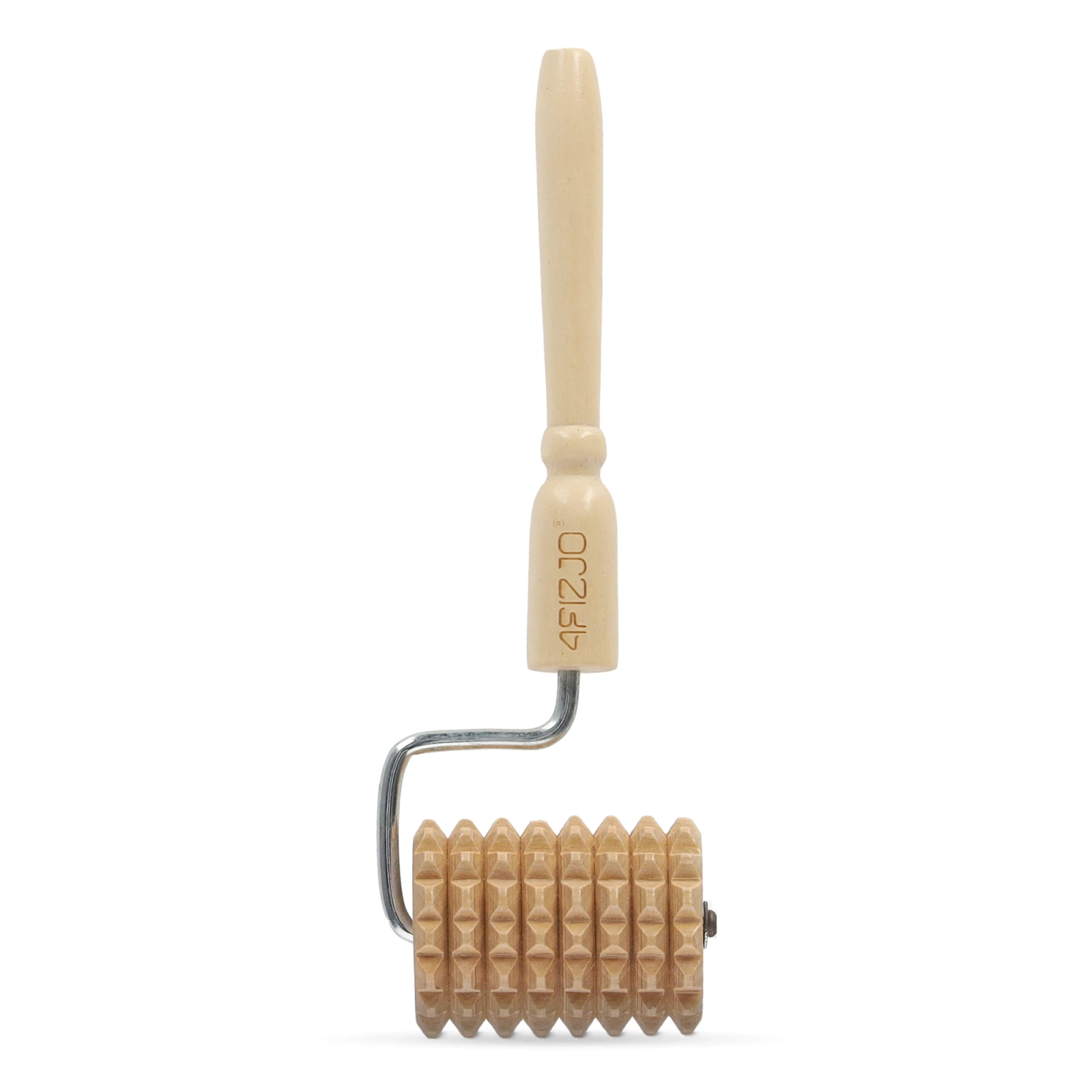 Wooden Body Massage Roller with Handle 4FIZJO Anti-Cellulite, brown