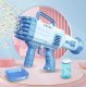Bubble gun for kids with 32 nozzles and large tank, blue