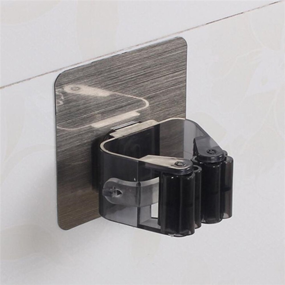 Self-adhesive holder for mop and broom, 8x8 cm (0)