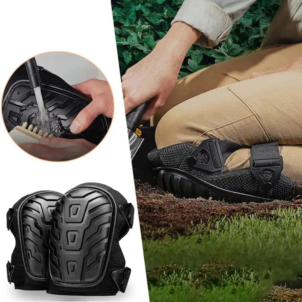 Protective Gel Knee Pads for Work and Construction, 1 Pair, Black (2)