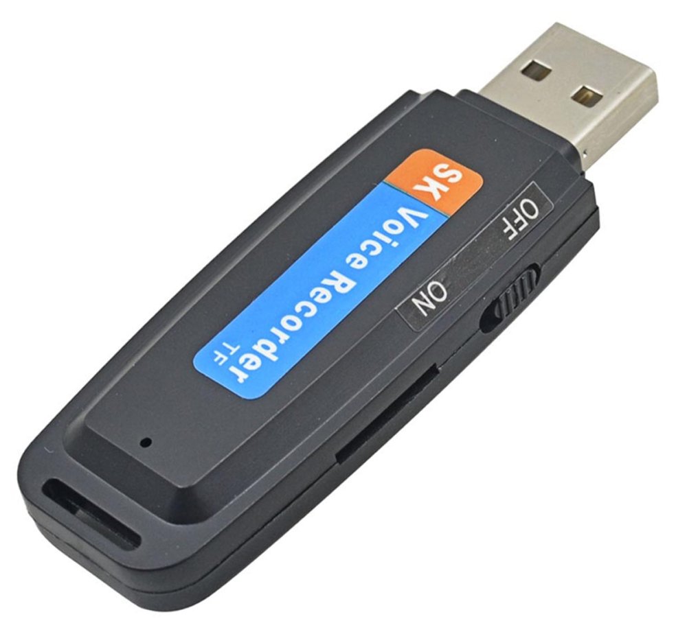 Compact USB voice recorder with microSD support, black (0)