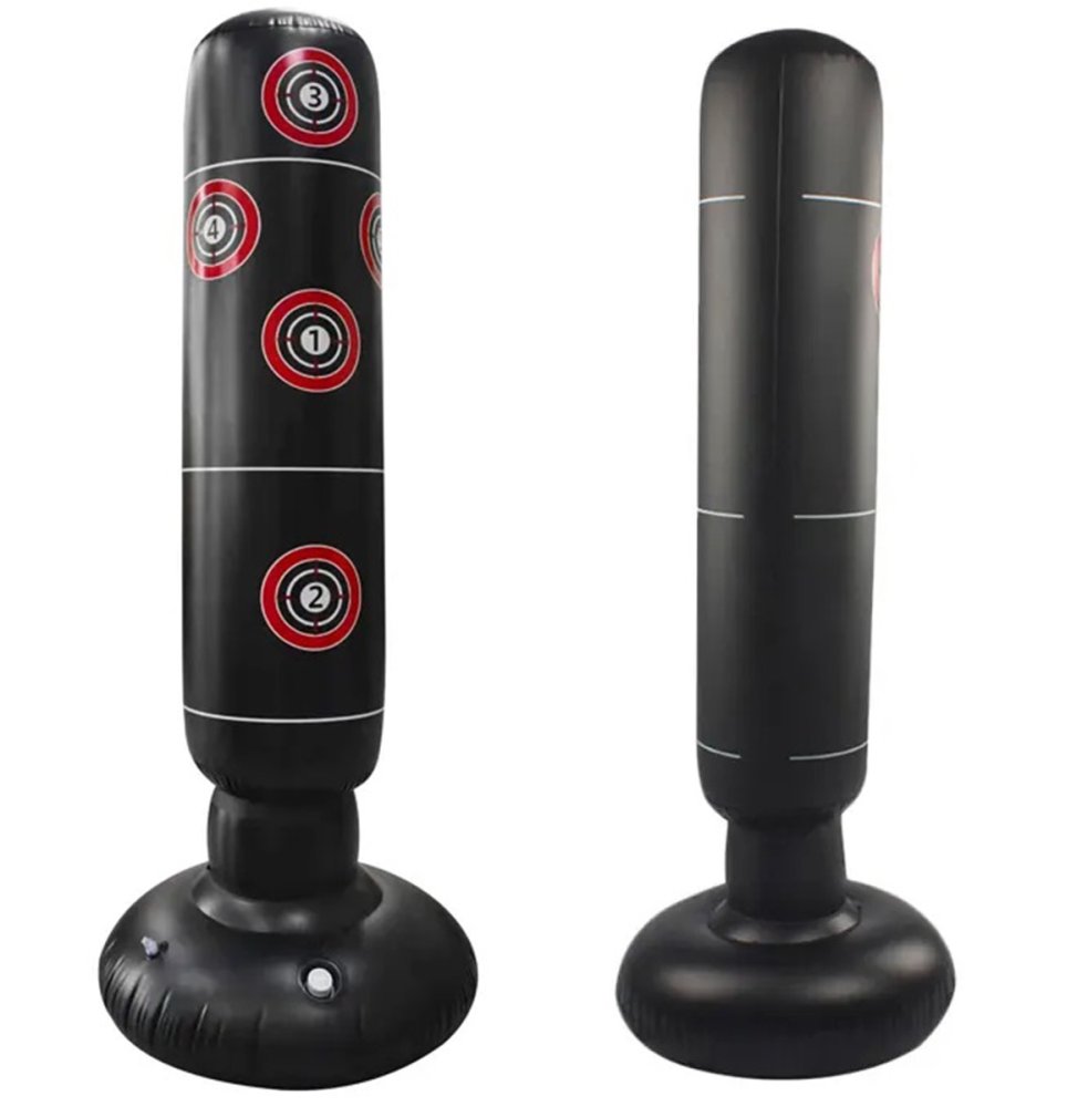 Freestanding Inflatable Punching Bag Set with Gloves & Pump, Black (0)