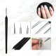Nail Art Detailer Brushes Set, 3 pcs, Black