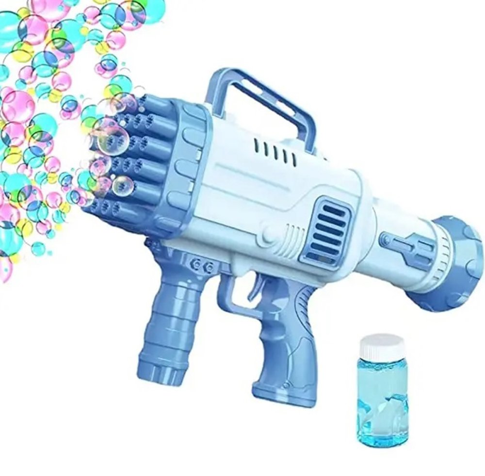 Bubble gun for kids with 32 nozzles and large tank, blue (0)