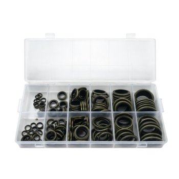 150-Piece Bonded Seal Washer Kit Metric M6-M22 Metal Rubber Gasket Assortment