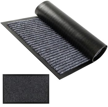 Absorbent Non-Slip Entrance Doormat 90x150 cm, Black